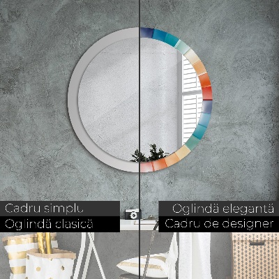 Round decorative wall mirror Radial concentric stripes