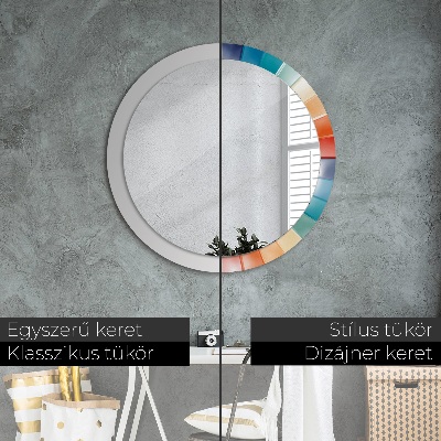 Round decorative wall mirror Radial concentric stripes