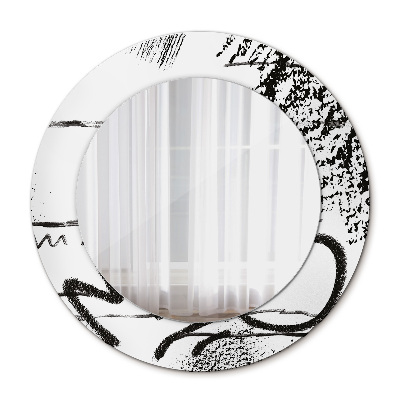 Round decorative wall mirror Graffiti pattern