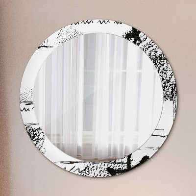 Round decorative wall mirror Graffiti pattern