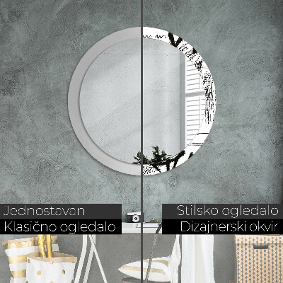 Round decorative wall mirror Graffiti pattern