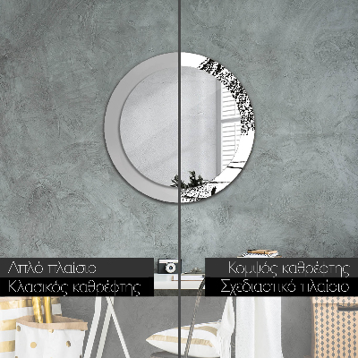 Round decorative wall mirror Graffiti pattern