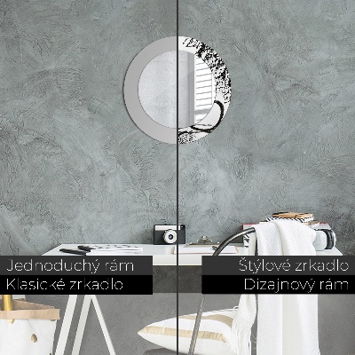 Round decorative wall mirror Graffiti pattern