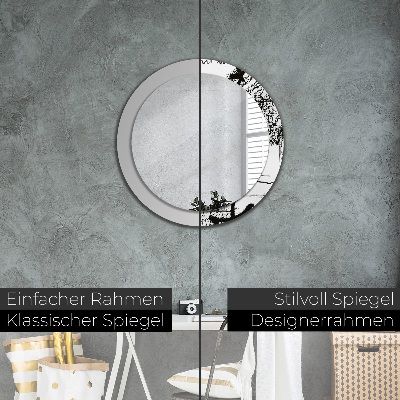 Round decorative wall mirror Graffiti pattern