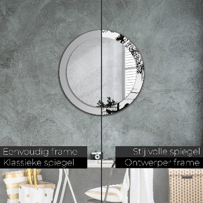 Round decorative wall mirror Graffiti pattern