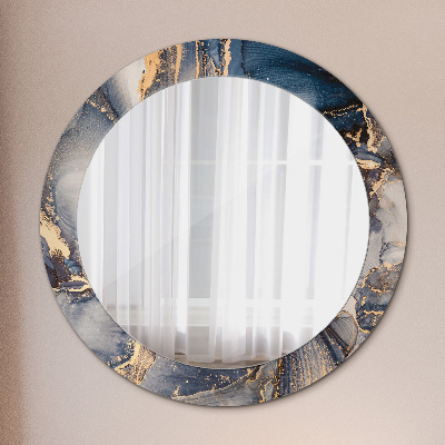 Round decorative wall mirror Abstract fluid