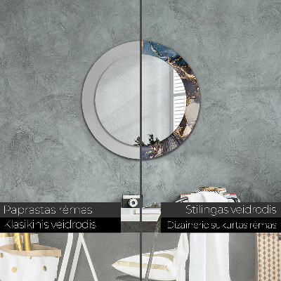 Round decorative wall mirror Abstract fluid