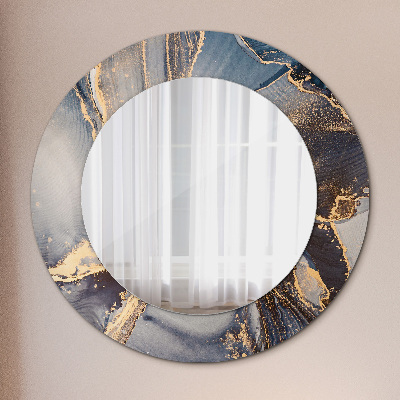 Round decorative wall mirror Abstract fluid