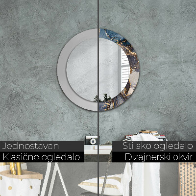 Round decorative wall mirror Abstract fluid