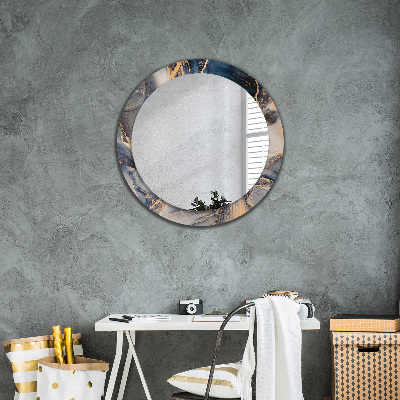 Round decorative wall mirror Abstract fluid