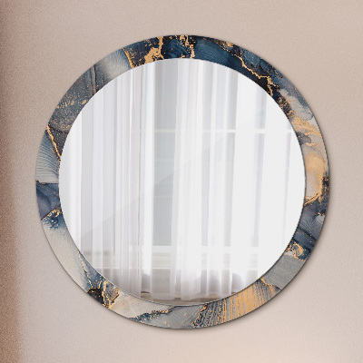 Round decorative wall mirror Abstract fluid