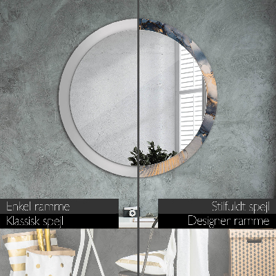 Round decorative wall mirror Abstract fluid