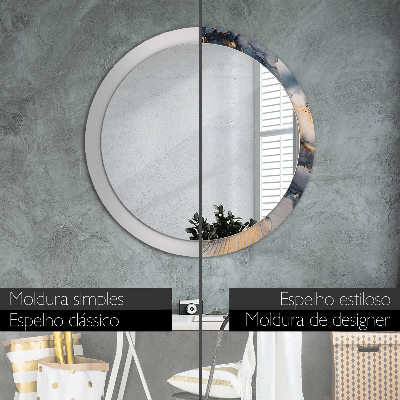 Round decorative wall mirror Abstract fluid