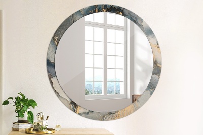 Round decorative wall mirror Abstract fluid