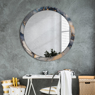 Round decorative wall mirror Abstract fluid