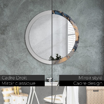 Round decorative wall mirror Abstract fluid