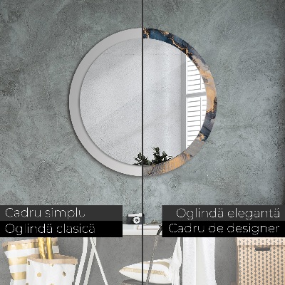 Round decorative wall mirror Abstract fluid