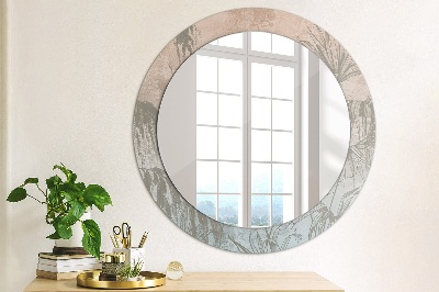 Round decorative wall mirror Tropical flowers