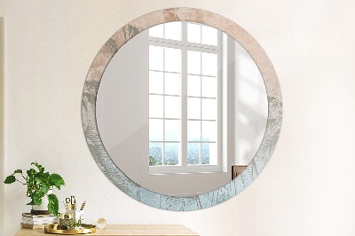 Round decorative wall mirror Tropical flowers