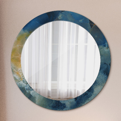 Round decorative wall mirror Onyx marble