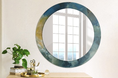 Round decorative wall mirror Onyx marble