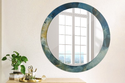 Round decorative wall mirror Onyx marble