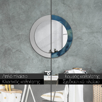 Round decorative wall mirror Onyx marble