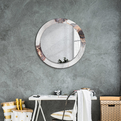 Round decorative wall mirror Abstract fluid