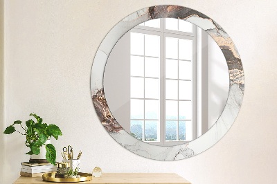 Round decorative wall mirror Abstract fluid