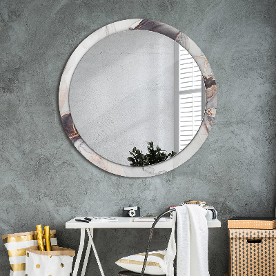 Round decorative wall mirror Abstract fluid