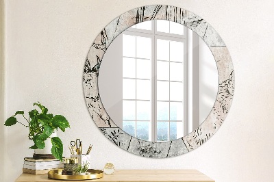 Round mirror decor Animals abstract