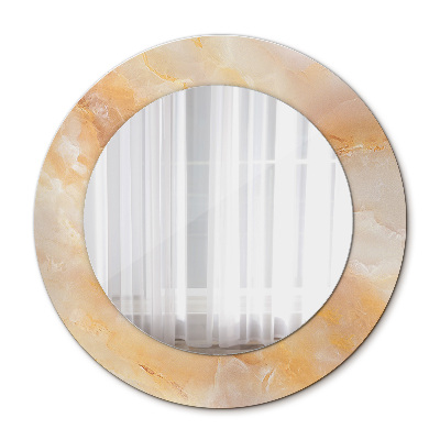 Round mirror decor Marble onyx