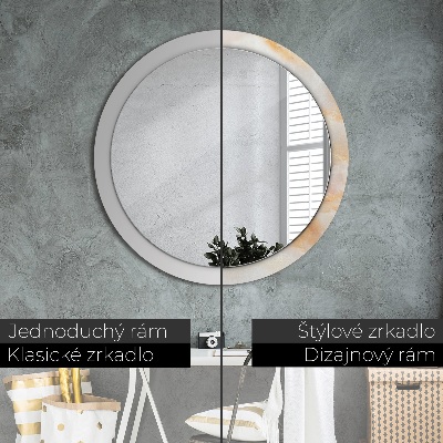 Round mirror decor Marble onyx