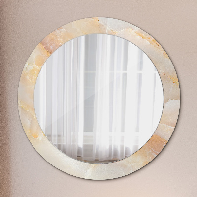 Round mirror decor Marble onyx