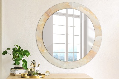 Round mirror decor Marble onyx