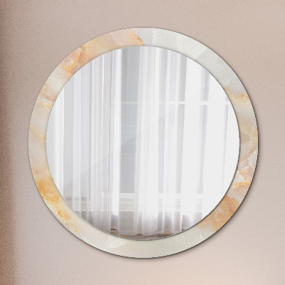 Round mirror decor Marble onyx