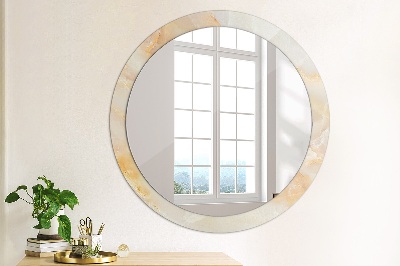 Round mirror decor Marble onyx