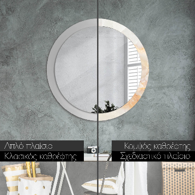 Round mirror decor Marble onyx