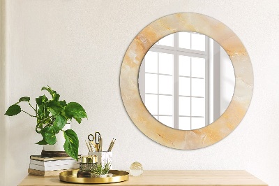 Round mirror decor Marble onyx