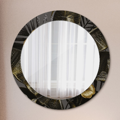 Round mirror printed frame Hibiscus flowers