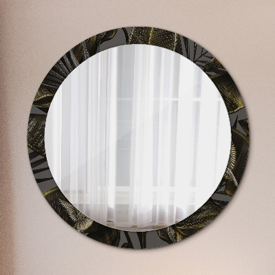 Round mirror printed frame Hibiscus flowers