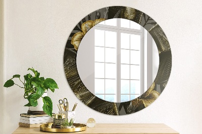 Round mirror printed frame Hibiscus flowers