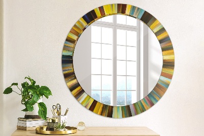 Round mirror printed frame Abstract radial design