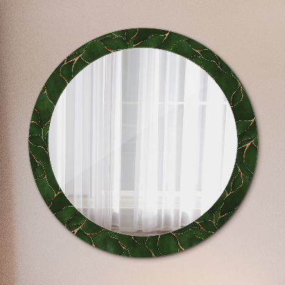 Round mirror decor Abstract leaf