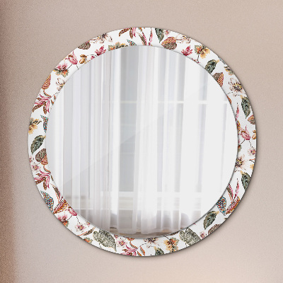 Round decorative wall mirror Vintage flowers