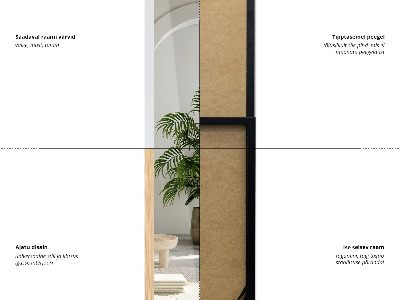 White floor mirror 36x156 cm