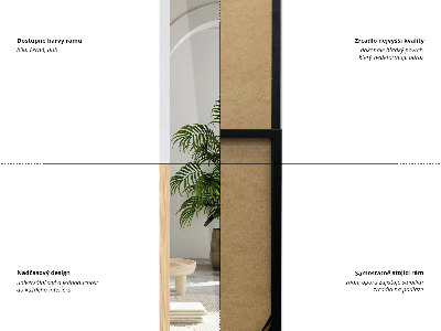 Black floor mirror 36x156 cm