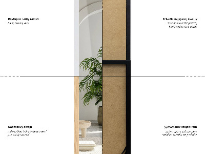 Black floor mirror 36x156 cm