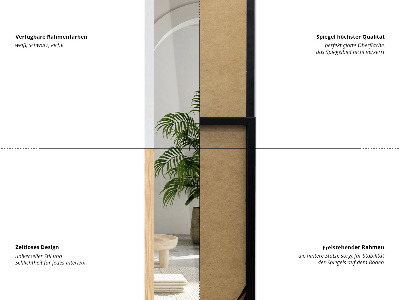 Black floor mirror 36x156 cm