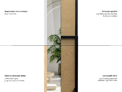 Standing mirror in oak color 36x156 cm